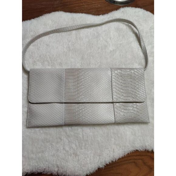 Jessica McClintock Faux Leather Large Clutch with Strap - Picture 2 of 6